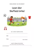 Vorschau - Arbeitsblätter - Sheffield United: Fußball Leseheft und Schreibheft mit Silben, Satzbau, Textverständnis, Arbeitsblättern und Lösungen - Seite 1