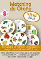 Vista previa - Juegos / Gamificación - Juego de Parejas de Otoño difícil • Vocabulario de la Escuela • ELE • Lenguaje Oral • Infantil y Primaria - Portada