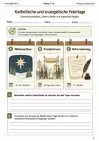 Vorschau - Arbeitsblätter - Katholisch evangelisch Feiertage Arbeitsblatt Klasse 7–8 - Deckblatt