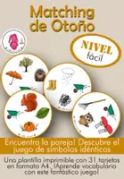Vista previa - Juegos / Gamificación - Juego de Parejas de Otoño facíl • Vocabulario de la Escuela • ELE • Lenguaje Oral • Infantil y Primaria - Portada