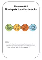 Vorschau - Mal- und Bastelvorlagen - Einen Klassen-Geburtstagskalender gestalten - Deckblatt