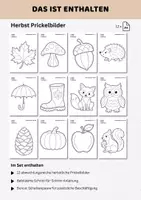 Vorschau - Mal- und Bastelvorlagen - Prickelbilder Herbst für Kita & Grundschule | 12 Prickelvorlagen Herbst | Fehnsterbilder & Fensterdeko, Feinmotorik & Basteln - Seite 2