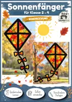 Vorschau - Mal- und Bastelvorlagen - Kunst Herbst Grundschule, Sonnenfänger, Suncatcher, Drachen, Herbstdrachen | Fensterbilder basteln mit Transparentpapier | Klasse 2, Klasse 3, Klasse 4 - Deckblatt