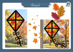 Vorschau - Mal- und Bastelvorlagen - Kunst Herbst Grundschule, Sonnenfänger, Suncatcher, Drachen, Herbstdrachen | Fensterbilder basteln mit Transparentpapier | Klasse 2, Klasse 3, Klasse 4 - Seite 2