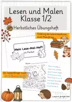 Vorschau - Arbeitsblätter - Lesen und Malen Klasse 1/2/3 - Herbst-Leseheft Lesezeit - Deckblatt