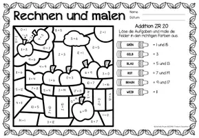 Vorschau - Arbeitsblätter - Rechen-Mal-Blätter - Addition Zahlenraum 20 (Herbst) - Seite 2