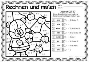 Vorschau - Arbeitsblätter - Rechen-Mal-Blätter - Addition Zahlenraum 20 (Herbst) - Seite 3