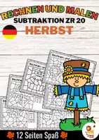 Vorschau - Arbeitsblätter - Rechen-Mal-Blätter - Subtraktion Zahlenraum 20 (Herbst) - Deckblatt
