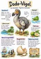 Vorschau - Arbeitsblätter - Lernplakat + Arbeitsblätter zum Thema "Dodo-Vogel" + Lösung & MP3 + Mindmap + Infografiken - Deckblatt