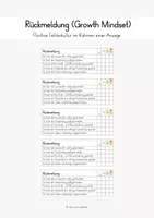 Vorschau - Text - Rückmeldung (Growth Mindset) nach der Ansage - Deckblatt