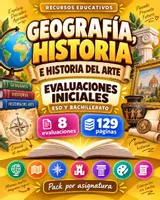 Vista previa - Evaluación - Ev. iniciales Geografía,Historia e H. del Arte | ESO y Bach - Portada