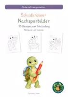 Vorschau - Arbeitsblätter - Schildkröte: Nachspurbilder zum Schulanfang - Deckblatt