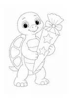 Vorschau - Arbeitsblätter - Schildkröte: Nachspurbilder zum Schulanfang - Seite 2