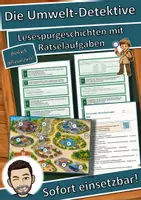 Vorschau - Arbeitsblätter - Die Umwelt-Detektive – Lesespurgeschichte mit Rätselaufgaben (Klasse 5) - Deckblatt