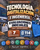 Vista previa - Evaluación - Ev. iniciales Tecno.,Digitalización e Ingeniería | ESO/BACH - Portada