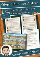 Vorschau - Mal- und Bastelvorlagen - Olympia in der Antike – Lesespurgeschichte mit Rätselaufgaben (Klasse 7) - Deckblatt