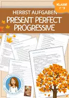 Vorschau - Arbeitsblätter - Present Perfect Progressive - Autumn Aufgaben (Herbst, Fall) - Deckblatt