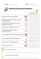 Vorschau - Arbeitsblätter - Selbsteinschätzung Lerntagebuch Reflexion - Seite 1