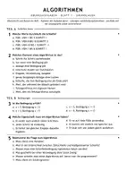 Vorschau - Arbeitsblätter - Übungsaufgaben Algorithmen Informatik 7 Gymnasium - Deckblatt