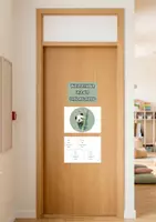 Vorschau - Mal- und Bastelvorlagen - Türdeko - Willkommen in der Pandaklasse / Klassenzimmerdeko mit Kindersteckbriefen - Deckblatt