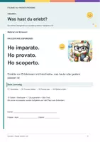Vorschau - Arbeitsblätter - Passato prossimo – Übungen A2 - Deckblatt