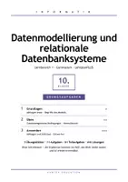 Vorschau - Arbeitsblätter - Übungsaufgaben Datenmodellierung relationale Datenbanksysteme Informatik 10 Gymnasium - Deckblatt