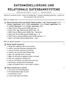 Vorschau - Arbeitsblätter - Übungsaufgaben Datenmodellierung relationale Datenbanksysteme Informatik 10 Gymnasium - Seite 1