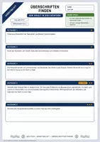Vorschau - Arbeitsblätter - Überschriften finden | Merkblatt, Arbeitsblatt und Lösung | Deutsch Klasse 6/7 - Seite 1