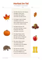Vorschau - Text - Herbstgedicht „Herbst im Tal“ - Deckblatt