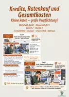 Vorschau - Stundenentwürfe - Kredite, Ratenkauf und Gesamtkosten | Wirtschaft-Recht Klasse 9 | Arbeitsblätter & Lösungen - Deckblatt