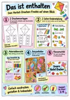 Vorschau - Mal- und Bastelvorlagen - Freebie Herbst Drachen basteln – Bastelvorlagen & Anleitung | Kunst Grundschule Klasse 1–4 - Seite 2