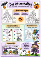 Vorschau - Mal- und Bastelvorlagen - Freebie Halloween basteln Kunst Grundschule – 3D Halloween-Szenen | Bastelvorlagen - Seite 2