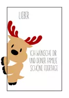 Vorschau - Bildkarten - Weihnachtskarten Rentier Klasse - Deckblatt