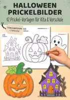 Vorschau - Mal- und Bastelvorlagen - Halloween Prickelbilder für Kita Vorschule & Grundschule | 12 Prickelvorlagen Herbst | Fensterdeko, Feinmotorik & Basteln - Deckblatt