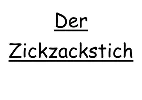Vorschau - Stundenentwürfe - Sticken - der Zickzackstich - Deckblatt