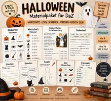 Vorschau - Spiele - VKL_mit_Herz Großes Materialpaket HALLOWEEN als Lerntheke oder Escaperoom einsetzbar_3fach differenziert - Deckblatt