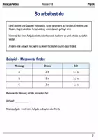 Vorschau - Arbeitsblätter - Basisscreening Physik Messreihen Klasse 7-8 - Seite 1
