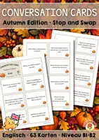Vorschau - Spiele - Conversation Cards - Autumn Edition | Stop and Swap (B1-B2) - Deckblatt