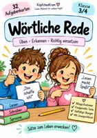 Vorschau - Unterrichtsreihen - Wörtliche Rede – 32 Aufgabenkarten - Deckblatt