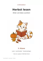 Vorschau - Arbeitsblätter - Materialpaket - Bilder und Sätze zuordnen | Lesespiel - Seite 1