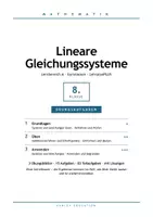 Vorschau - Arbeitsblätter - Übungsaufgaben Lineare Gleichungssysteme Mathematik 8 Gymnasium - Deckblatt
