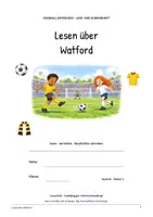 Vorschau - Arbeitsblätter - Watford: Fußball Leseheft und Schreibheft mit Silben, Satzbau, Textverständnis, Arbeitsblättern und Lösungen - Seite 1