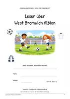 Vorschau - Arbeitsblätter - West Bromwich Albion: Fußball Leseheft und Schreibheft mit Silben, Satzbau, Textverständnis, Arbeitsblättern und Lösungen - Seite 1