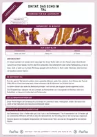 Vorschau - Arbeitsblätter - Diktat: Das Echo im Tal | Diktattext, Lückentext, Fehlersuche und Lösung | Klasse 7/8 - Deckblatt