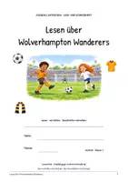 Vorschau - Arbeitsblätter - Wolverhampton Wanderers: Fußball Leseheft und Schreibheft mit Silben, Satzbau, Textverständnis, Arbeitsblättern und Lösungen - Seite 1