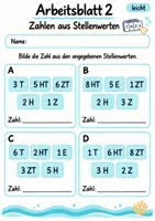 Vorschau - Arbeitsblätter - Zahlen aus Stellenwerten bilden Klasse 4 | Mathematik Klasse 4 | 10 Arbeitsblätter als PDF - Seite 2