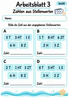 Vorschau - Arbeitsblätter - Zahlen aus Stellenwerten bilden Klasse 4 | Mathematik Klasse 4 | 10 Arbeitsblätter als PDF - Seite 3