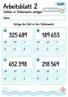 Vorschau - Arbeitsblätter - Zahlen in Stellenwerte zerlegen Klasse 4 | Mathematik Klasse 4 | 10 Arbeitsblätter als PDF - Seite 2