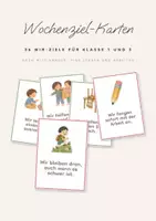 Vorschau - Bildkarten - Wochenziel Karten Grundschule: 36 Wir-Ziele für die Klasse mit Reflexionsblatt, Klasse 1 und 2 - Deckblatt