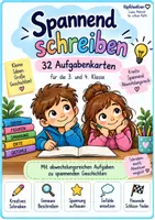 Vorschau - Aufgabenkarten - Spannend schreiben – 32 Aufgabenkarten | 3./4. Klasse - Deckblatt
